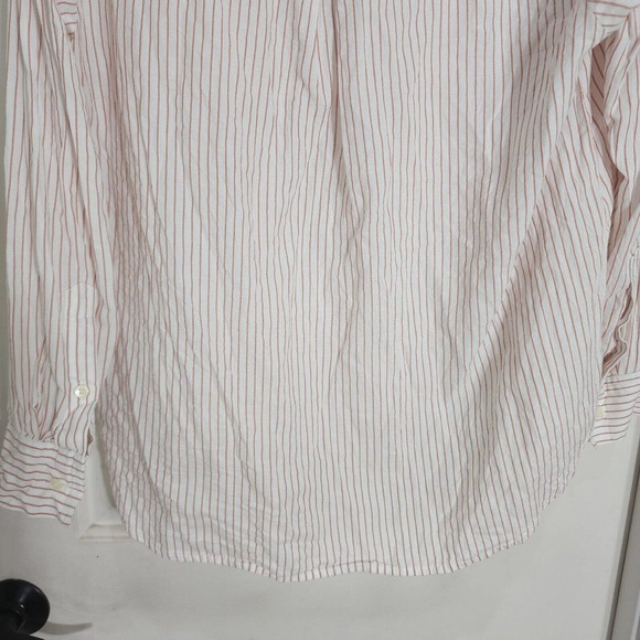 Madewell Womens Top Terrace Lace Up Shirt Vera Stripe Red White Coastal Blouse L - Picture 12 of 12